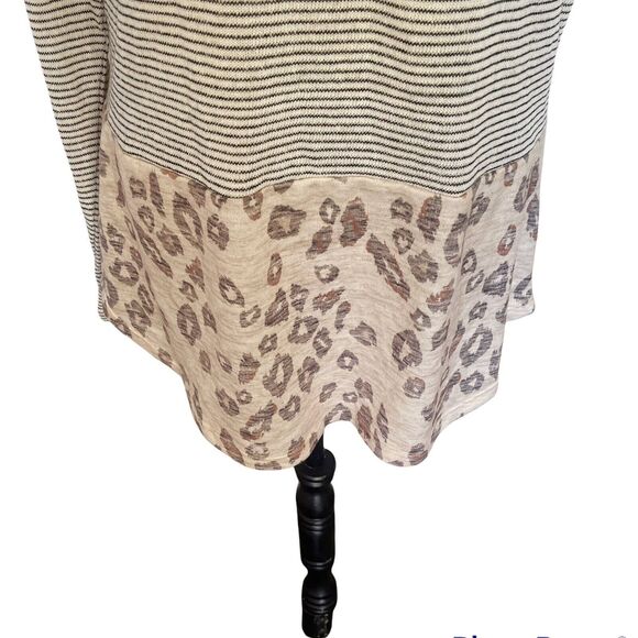 Tru Self Sweater Blouse Tunic Crochet Knit Boho Size XL Animal Print Colorblock - Picture 6 of 12
